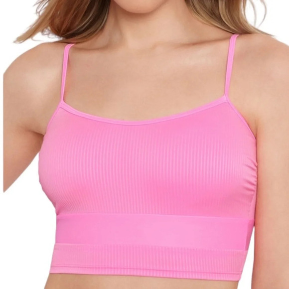 NWT Salt + Cove Not What It Seams Bikini Crop Top Peony Pink Size L - Picture 10 of 11